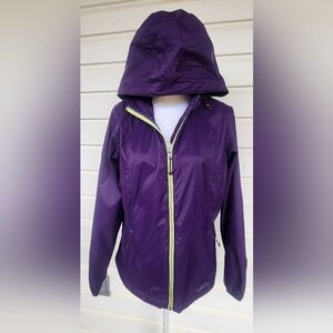 Eddie Bauer Purple Rippac Hooded Wind Jacket! Lightweight! Packable!!